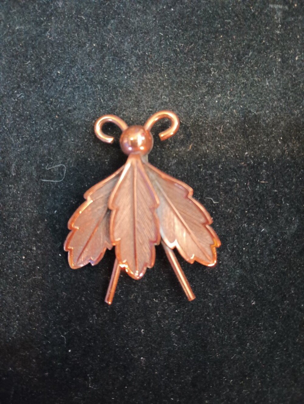 Vintage Bell Trading Post Copper Leaf Insect Brooch